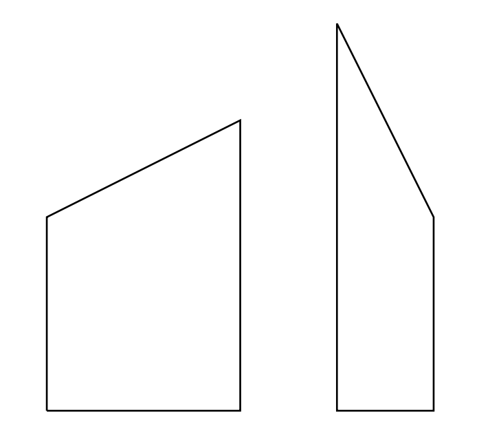 Two right trapezoids.